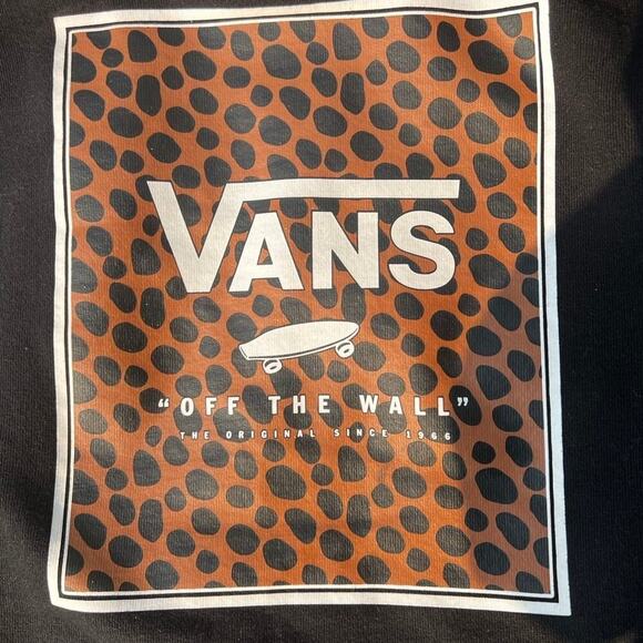 Vans hoodie sweatshirt, cheetah print, black, women's size XS - Picture 7 of 7